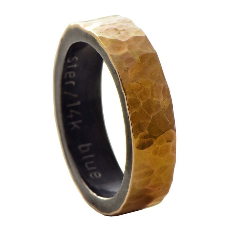 resolute 14k gold hammered sterling  laminate