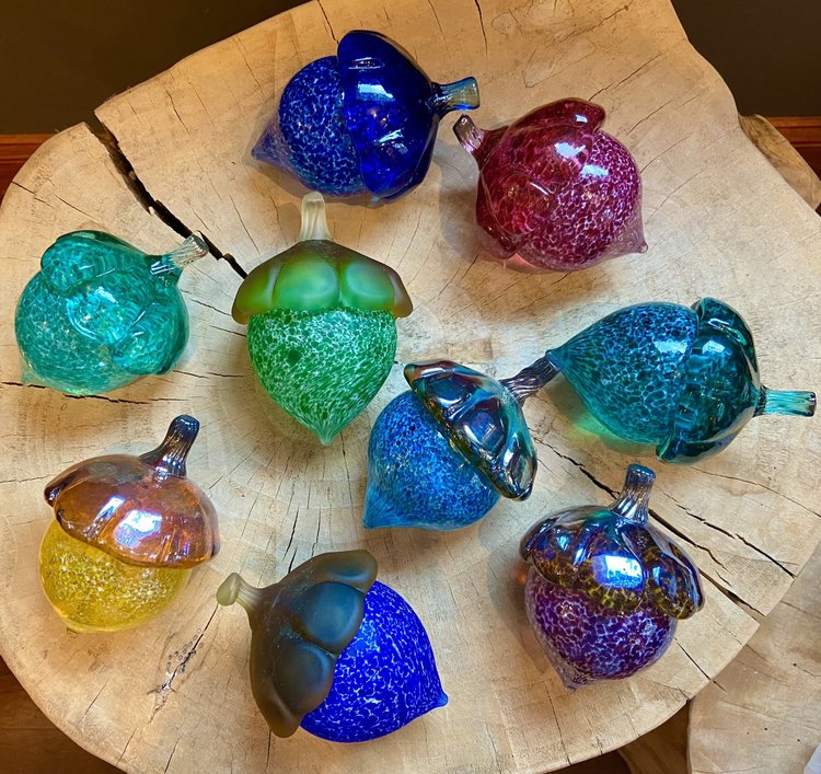 glass acorns blown glass acorn