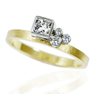 rings 0.50ct 14k yellow princess mini gap