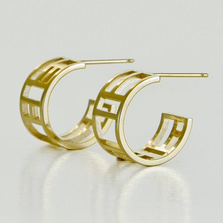 arts and crafts 14k gold arts and crafts small hoop earrings