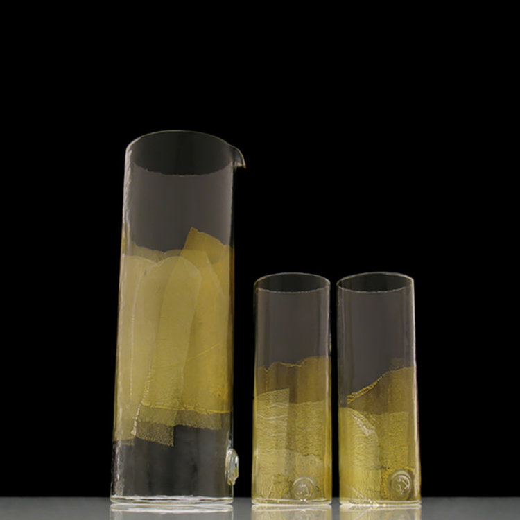 glass 24k gold leaf cocktail glass