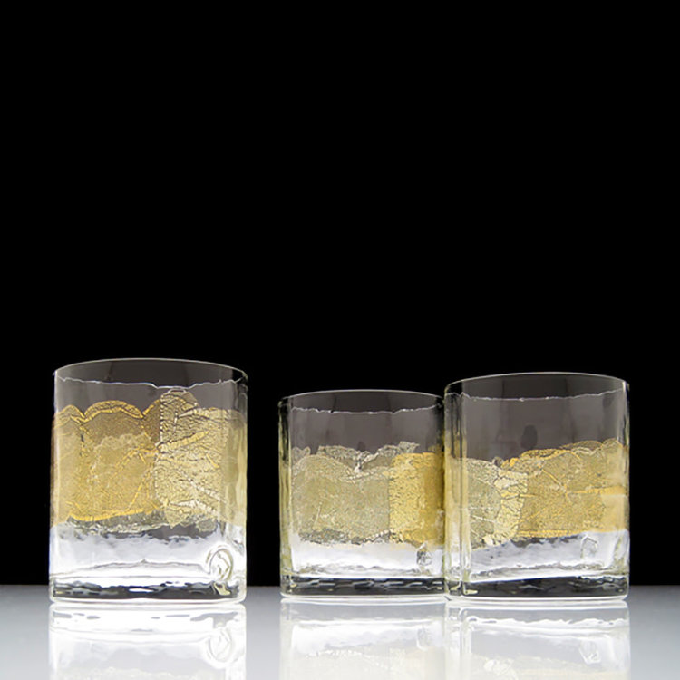 24k gold  rocks  glass