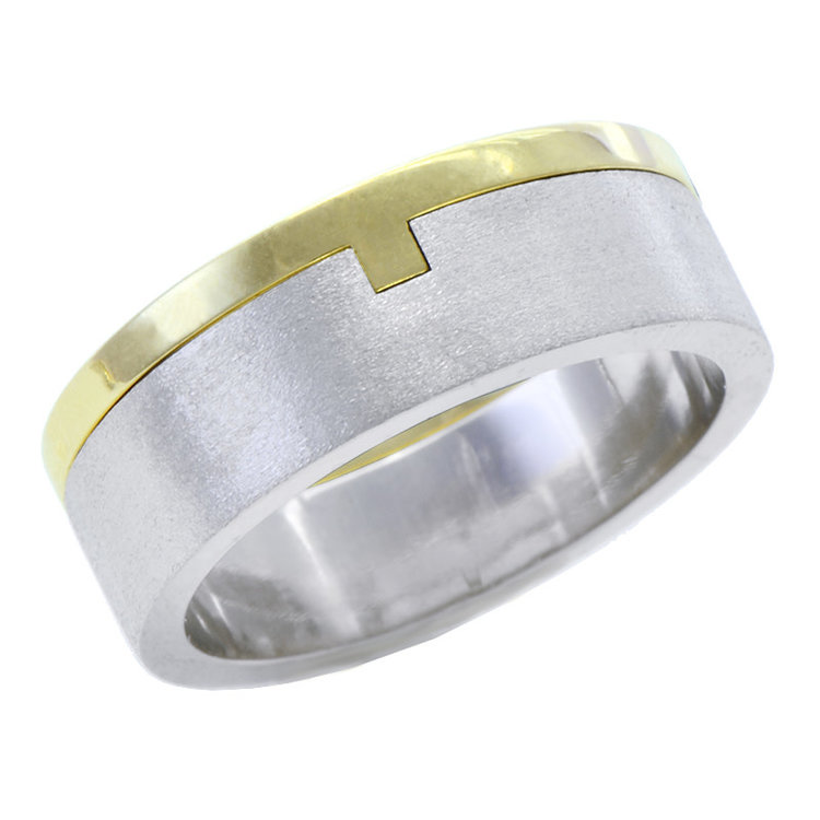 minimal 14k gold notch ring