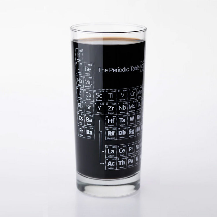 drinkware periodic table tall glass