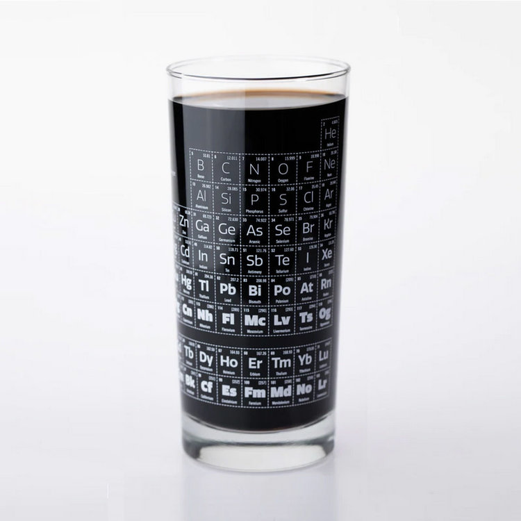 drinkware periodic table tall glass