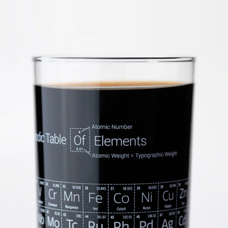 drinkware periodic table tall glass