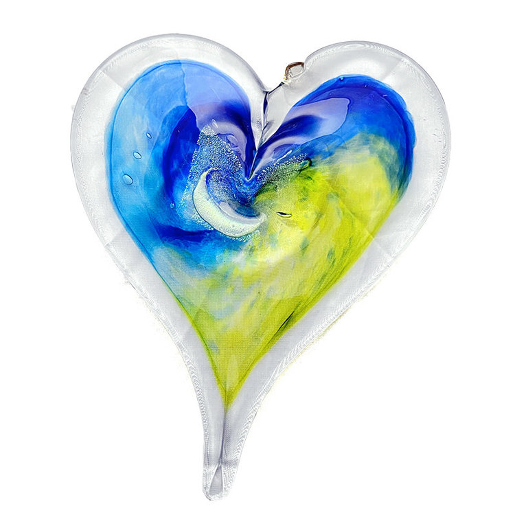 glass glass hanging heart, jumbo