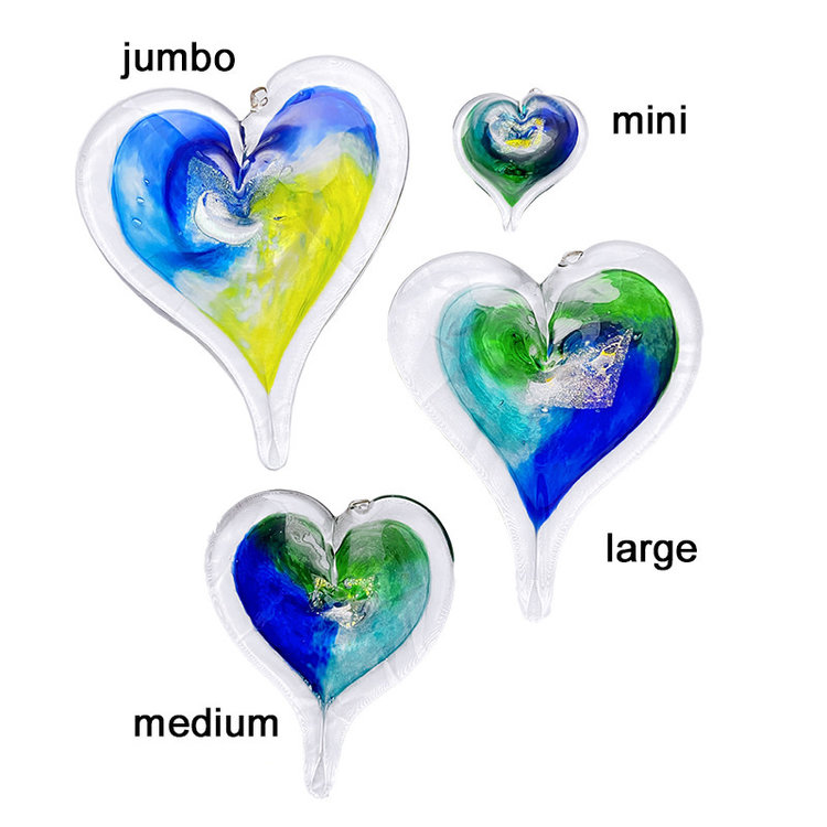 glass glass hanging heart, jumbo
