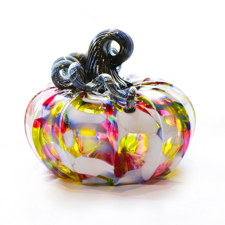 glass pumpkins squat blown glass pumpkin
