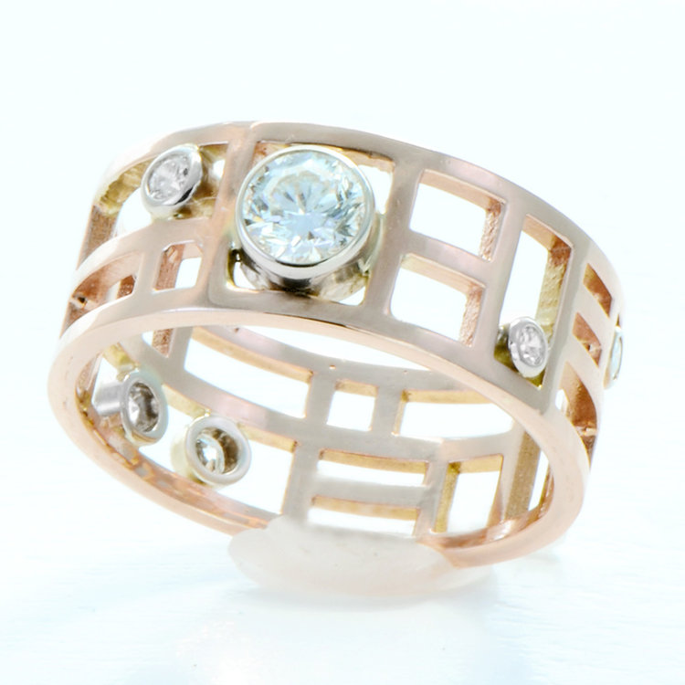 gap 0.38ct diamond 14k rose gold arts and crafts with 0.17cttw diamonds