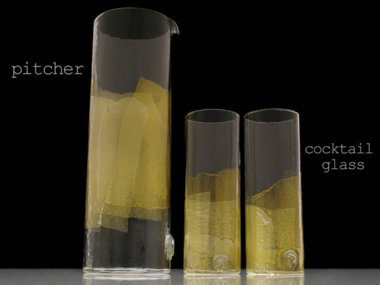 glassware 24k gold leaf cocktail pitcher