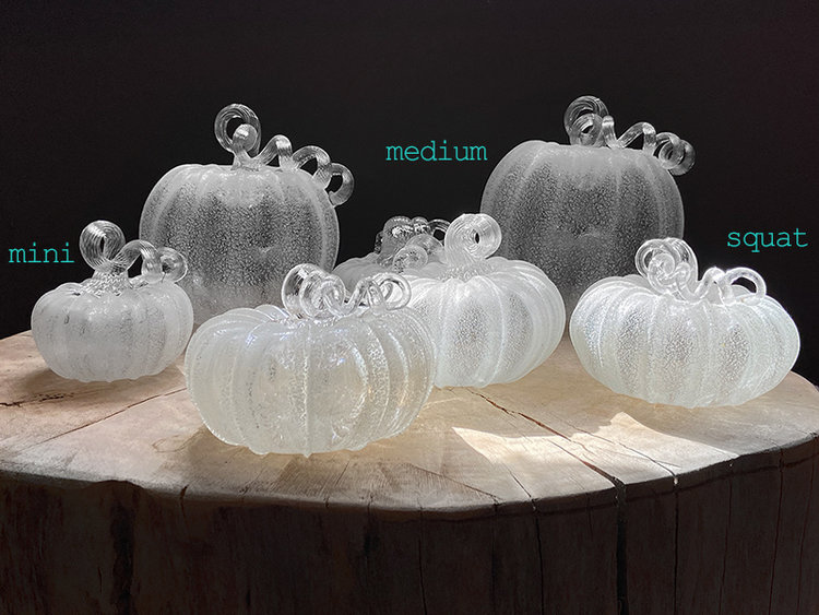 glass pumpkins handblown glass pumpkin glow-in-the-dark