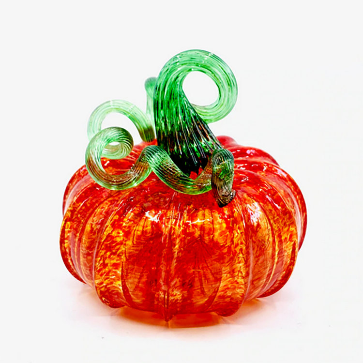 glass pumpkins squat blown glass pumpkin