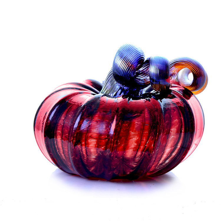 glass pumpkins squat blown glass pumpkin