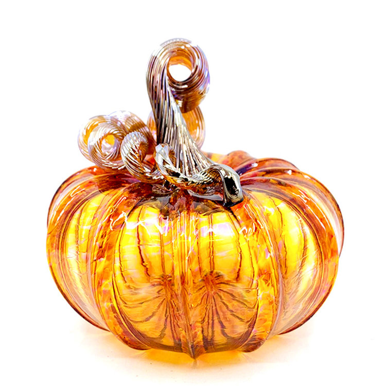 glass pumpkins squat blown glass pumpkin