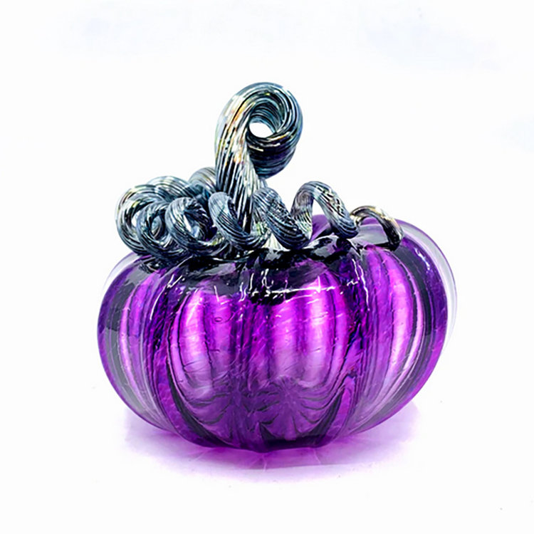 glass pumpkins squat blown glass pumpkin