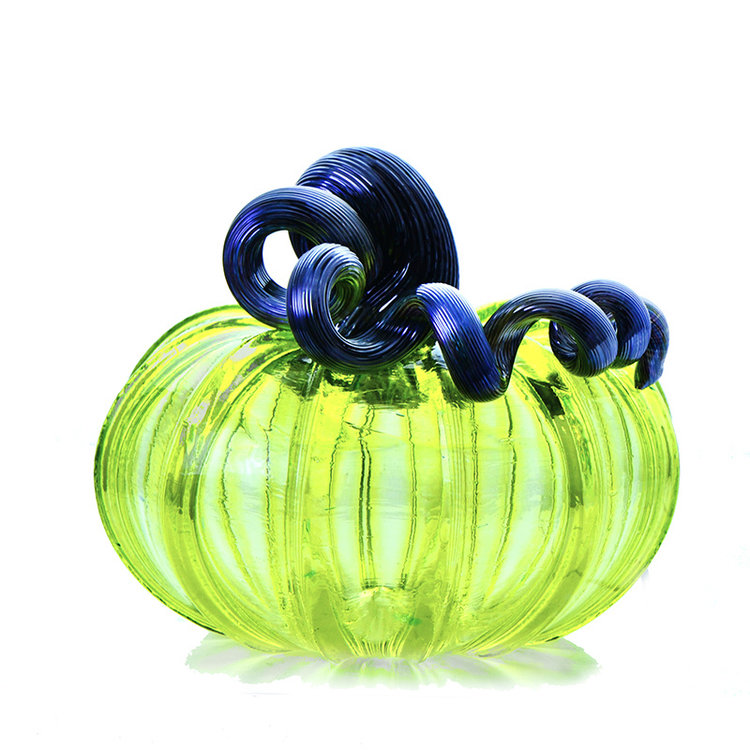 glass pumpkins squat blown glass pumpkin