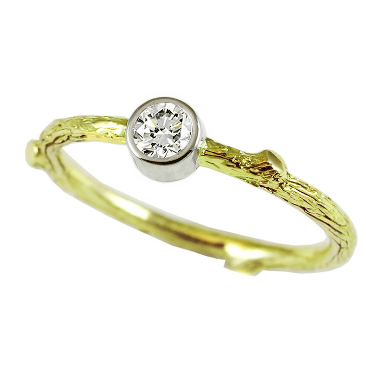 heritage - woods 0.25ct diamond branch ring