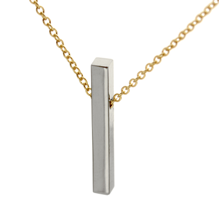 minimal minimal collection 14k axis bar pendant