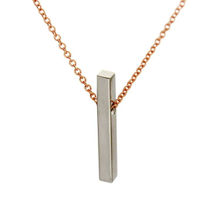 minimal minimal collection 14k axis bar pendant