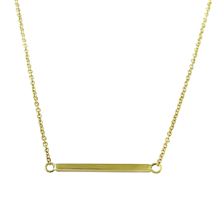 minimal minimal collection 14k  x axis bar pendant