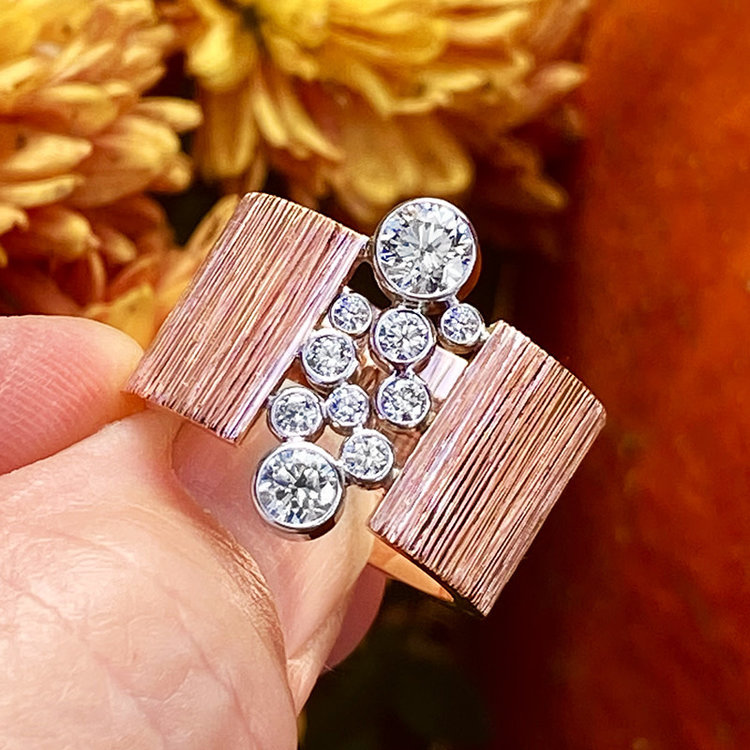 gap 0.84cttw diamond 14k rose wide gap