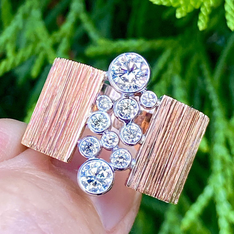 gap 0.84cttw diamond 14k rose wide gap