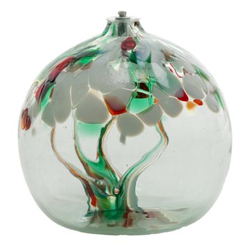 glass oil lamps tree of enchantment 6" oil lamp christmas oil lamp