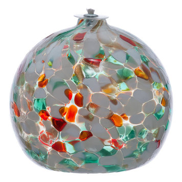 glass oil lamps 3” calico holiday oil lamps