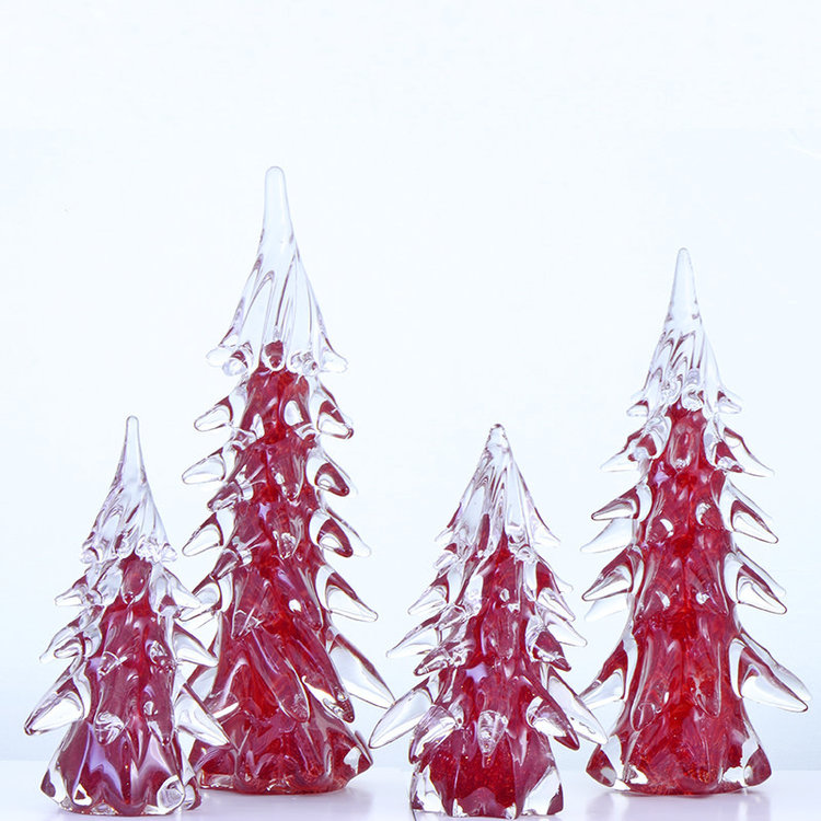 glass christmas trees limited edition  red christmas trees
