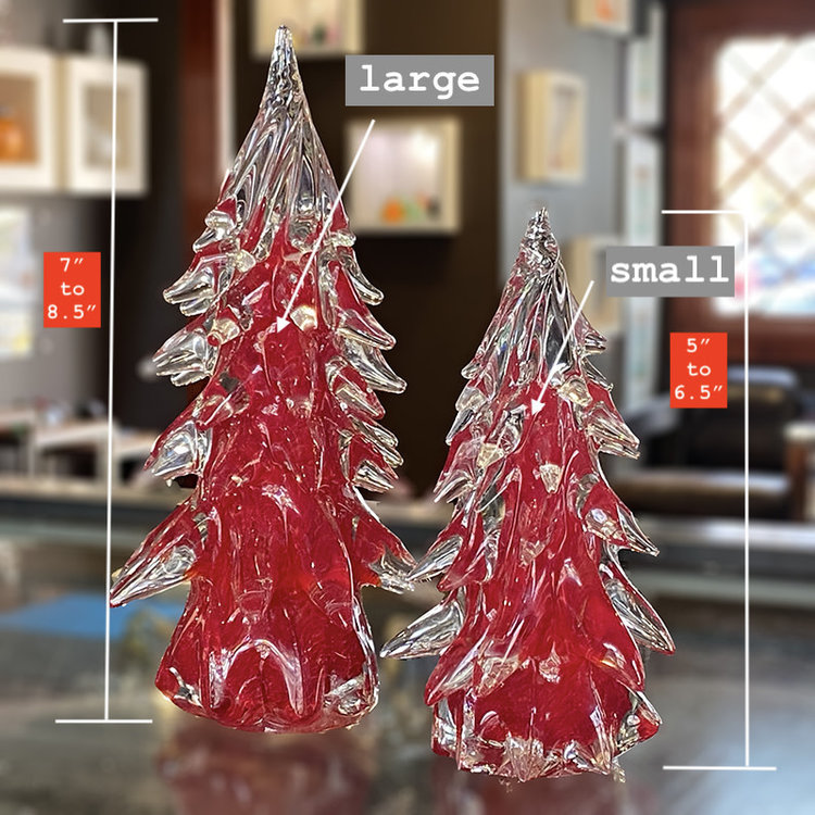 glass christmas trees limited edition  red christmas trees