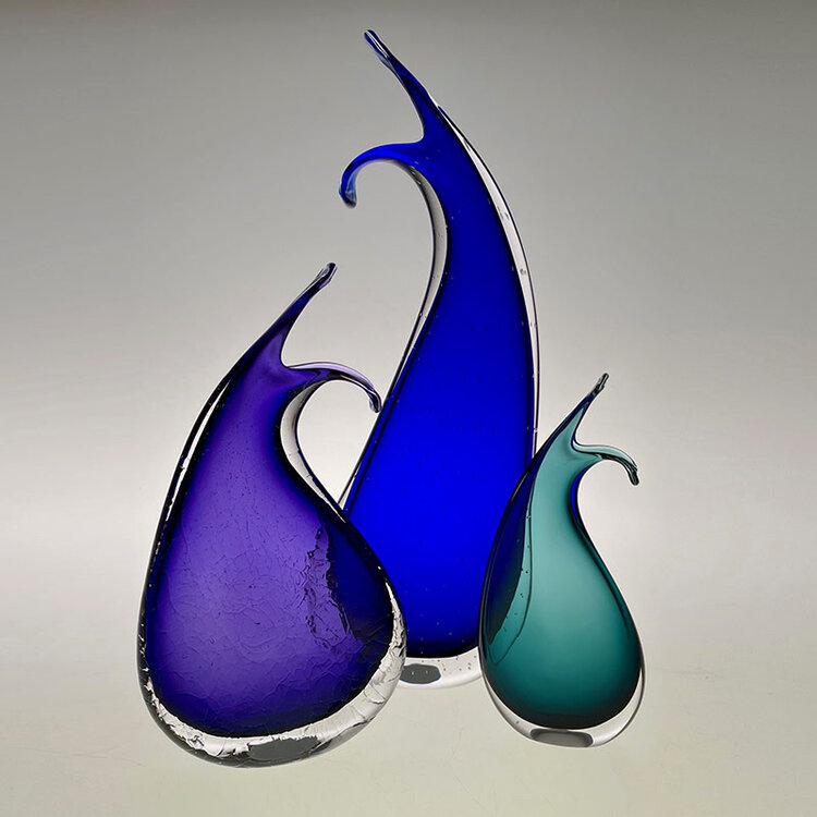 glass handblown glass happy vase mini