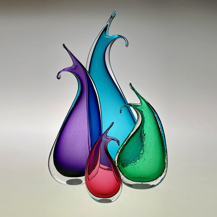 glass handblown glass happy vase mini