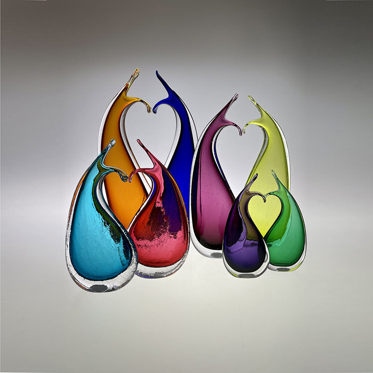 glass handblown glass happy vase mini