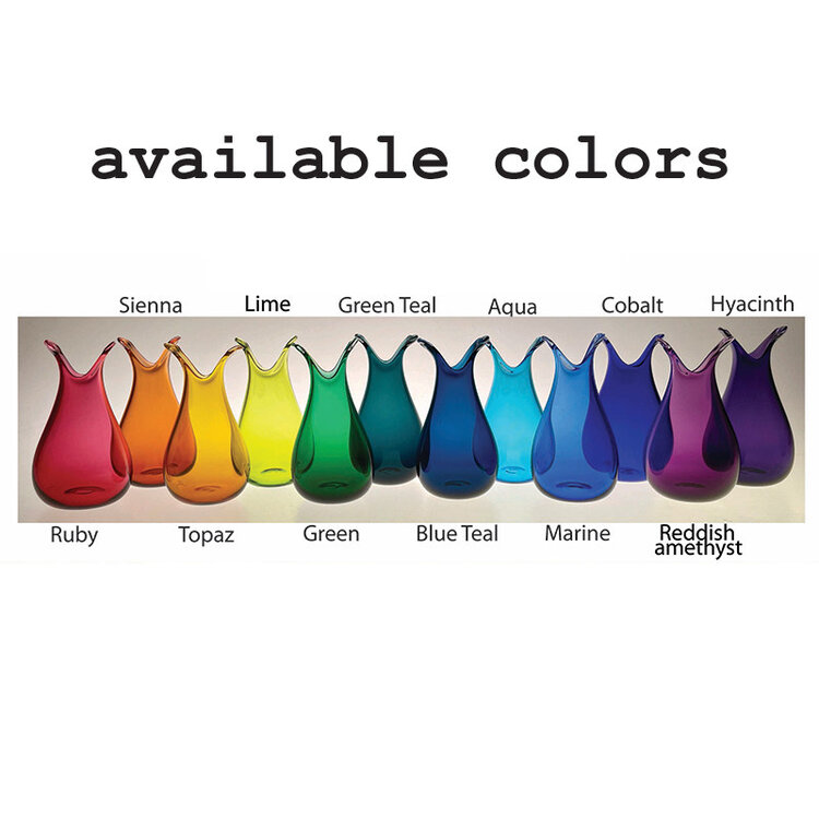 glass handblown glass happy vase medium