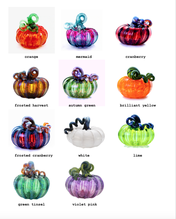 glass pumpkins squat blown glass pumpkin