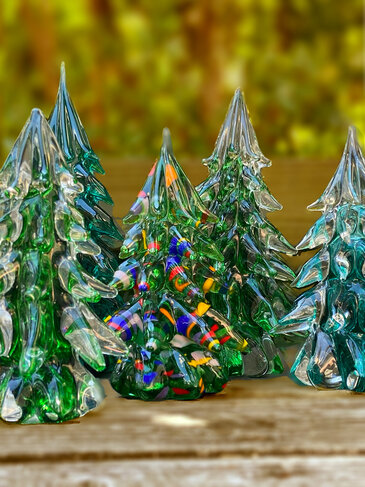 handblown glass christmas trees