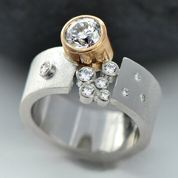 gap 1.00ct diamond 14k white and 18k rose gap