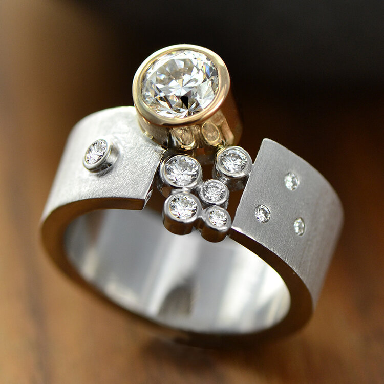 gap 1.00ct diamond 14k white and 18k rose gap