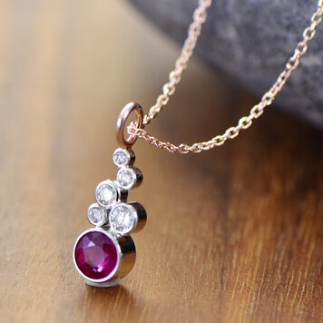 topstack 0.50ct burmese ruby and diamond stack pendant