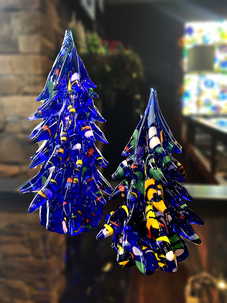 glass christmas trees handblown glass christmas trees sprinkled