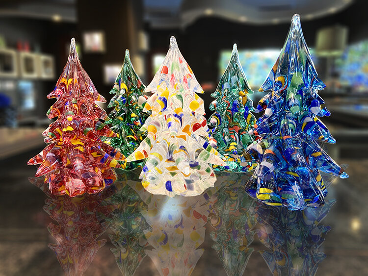 glass christmas trees handblown glass christmas trees sprinkled