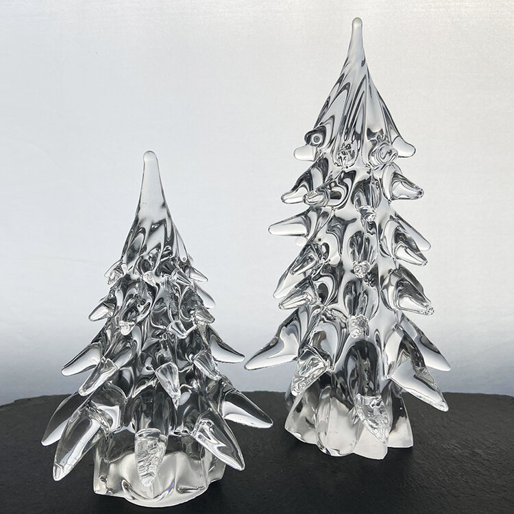 glass christmas trees handblown christmas tree  clear small