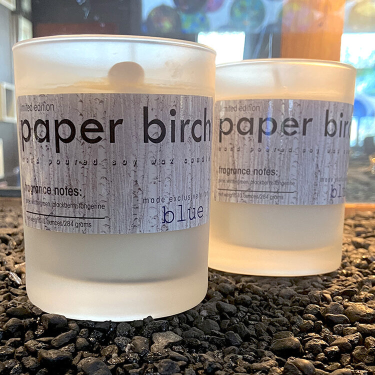 candles wood candle, paper birch, 10oz