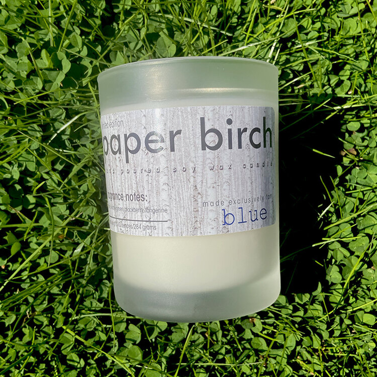 candles wood candle, paper birch, 10oz