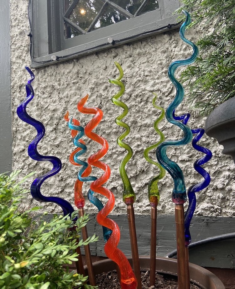 glass spires handblown glass grass stalk small