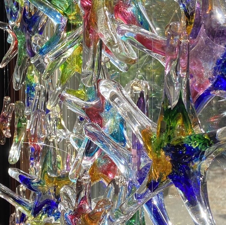 glass stars handblown glass hanging jumbo star 9"