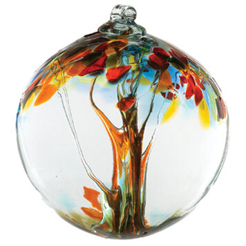 glass balls tree of enchantment 6" thanksgiving, 6"