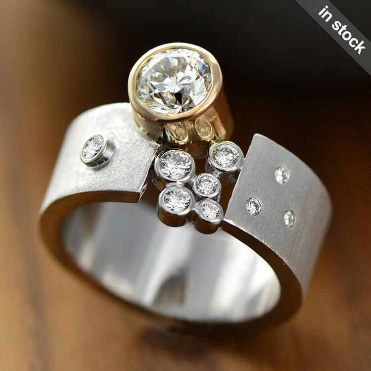 gap 1.00ct diamond 14k white and 18k rose gap