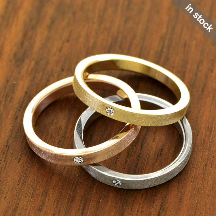 rings 0.02ct diamond 14k gold mini minimal band